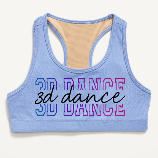 3d Dance Girls Sports Bra