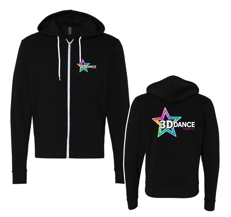 3D Dance Adult and Youth Zip Up