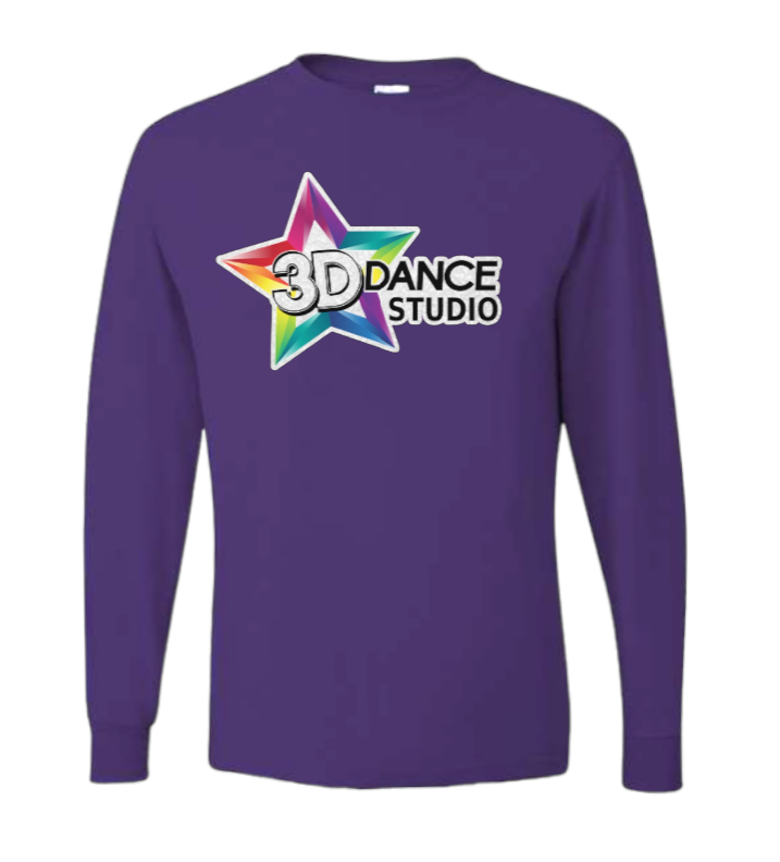 3d Dance Glitter Logo Youth Long Sleeve Tee