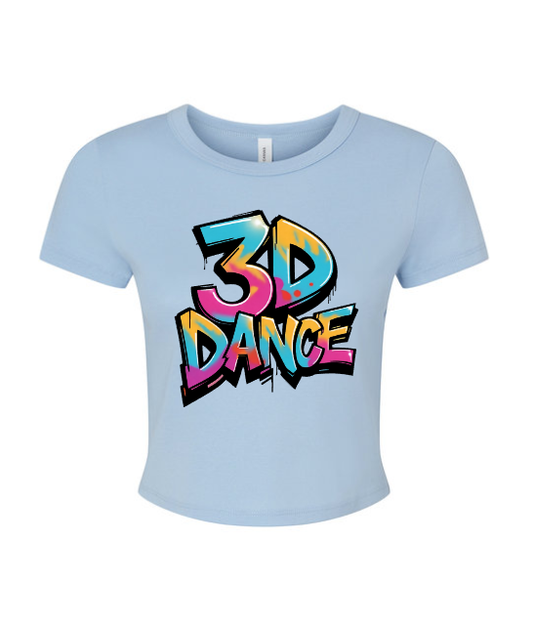 3D Dance Ladies Fitted Crop Top