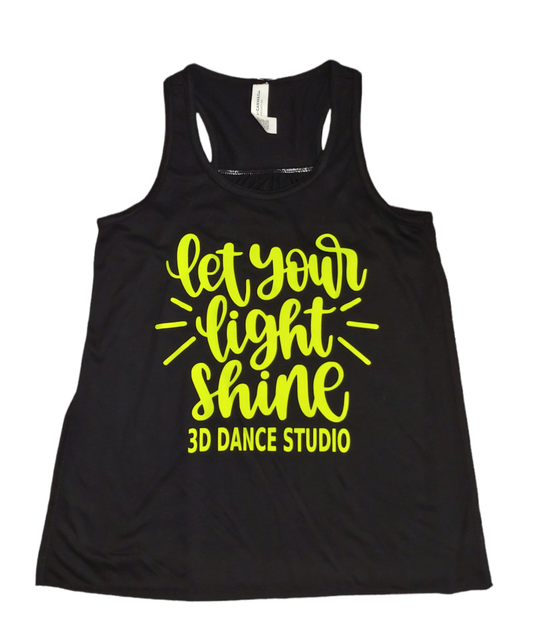 3d Dance Let Your Light Shine Girls Tank