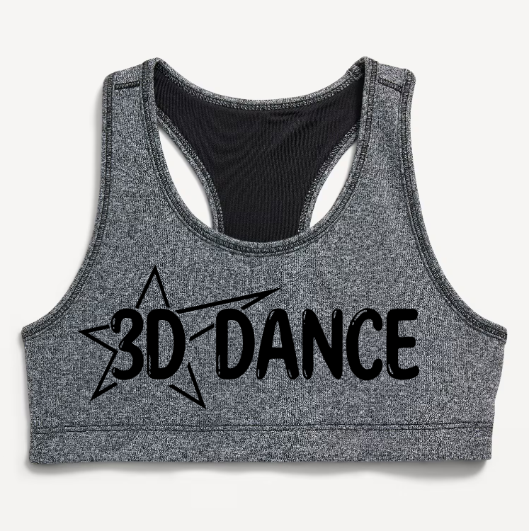 3d Dance Girls Sports Bra