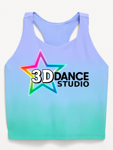 3d Dance Girls Sports Bra