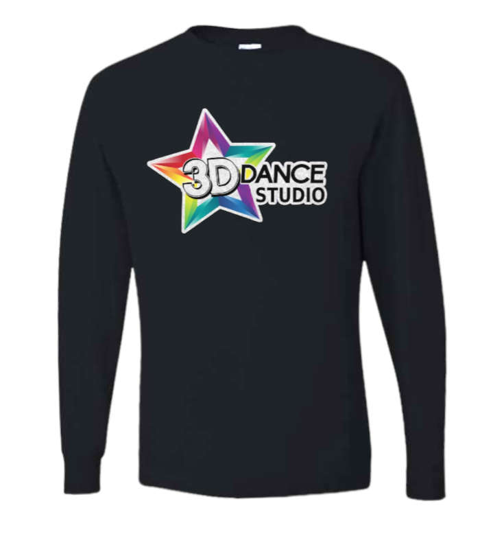 3d Dance Glitter Logo Youth Long Sleeve Tee