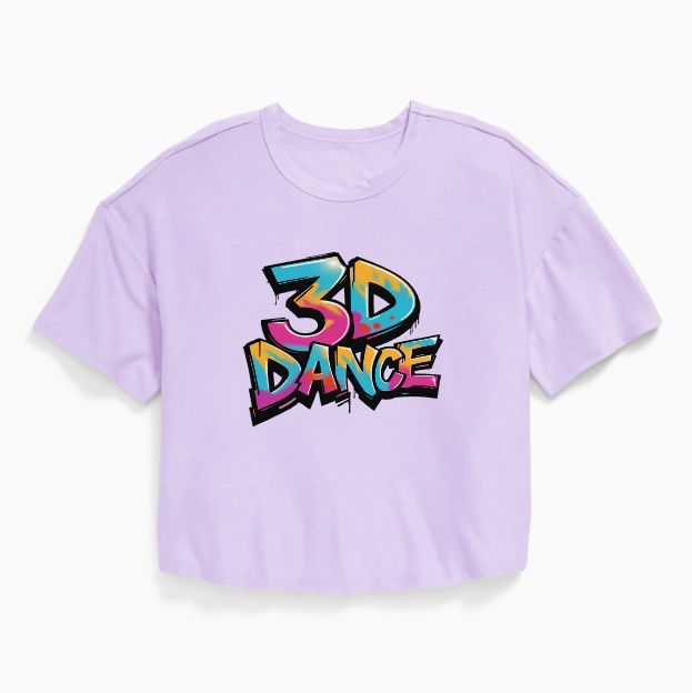 3d dance Girls crop top