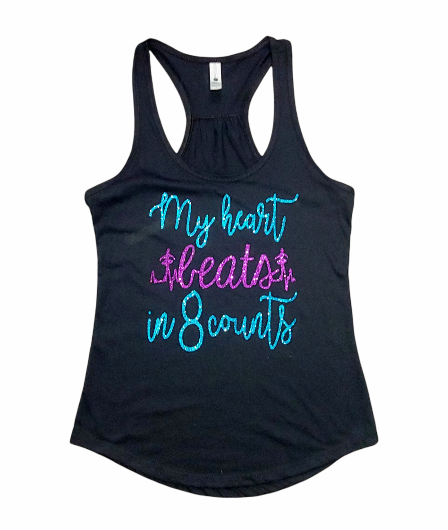 My heart beats in 8 counts Ladies tank